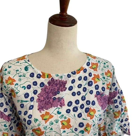 OLIPHANT Floral Patterned Puff Sleeve Blouse NWOT - Picture 2 of 14